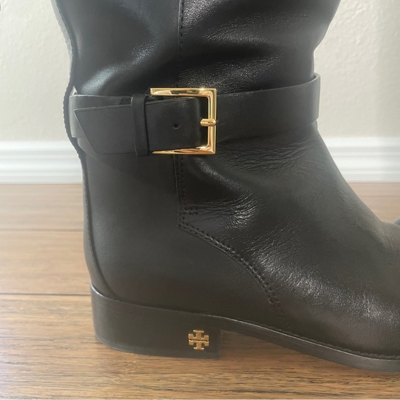 Tory Burch boots black leather knee high zip up boots tall boots fall boots - Picture 15 of 16